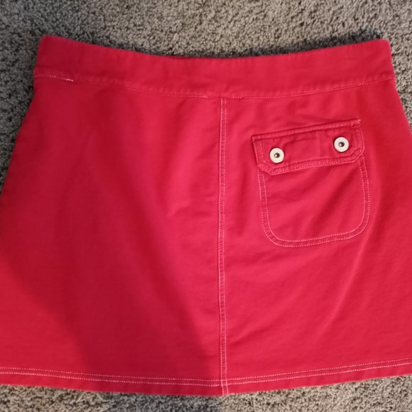 Ann Taylor Loft Deep Red Size Medium Pocket Soft GUC Mini Skirt-Item #169 - Picture 3 of 3